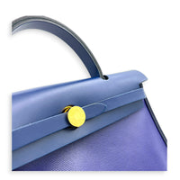 Herbag Blue in Coated Canvas, Silver hardware