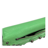 Le Cagole Shoulder Bag XS Green in Calfskin, Silver hardware