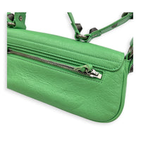 Le Cagole Shoulder Bag XS Green in Calfskin, Silver hardware
