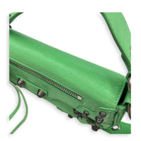 Le Cagole Shoulder Bag XS Green in Calfskin, Silver hardware