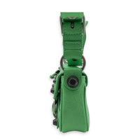 Le Cagole Shoulder Bag XS Green in Calfskin, Silver hardware