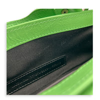 Le Cagole Shoulder Bag XS Green in Calfskin, Silver hardware