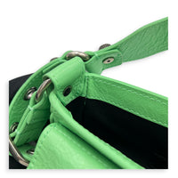Le Cagole Shoulder Bag XS Green in Calfskin, Silver hardware
