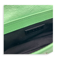 Le Cagole Shoulder Bag XS Green in Calfskin, Silver hardware