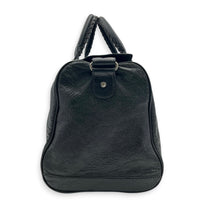 City Boston Black Top Handle Bag in Calfskin, Ruthenium hardware