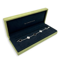 Alhambra Bracelet Black in Onxy/Diamonds/18K White Gold, White Gold hardware
