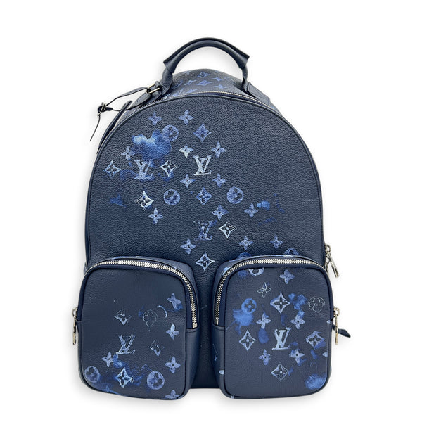 Multipocket Backpack Ink Blue in Monogram Empreinte Leather, Silver hardware