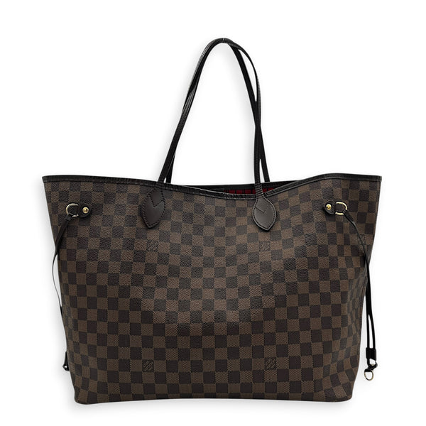 Neverfull GM Damier Ebene Tote Bag in Coated Canvas, Gold hardware