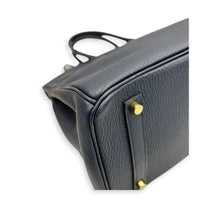 Birkin 35 Blue Nuit Top Handle Bag in Togo, Gold hardware