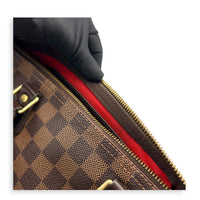 Speedy Bandouliere Top Handle Bag 30 Damier Ebene in Coated Canvas, Gold hardware