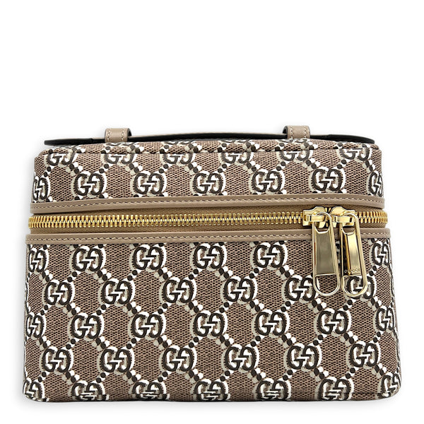 Shadow Multi-colour Vanity Bag in Coated Canvas, Gold hardware