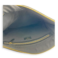 O Case Black Clutch in Caviar Leather, Light Gold hardware
