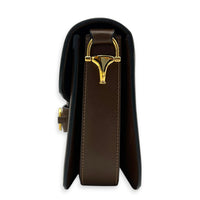 Horsebit 1955 Shoulder Bag Brown in Coated Canvas, Gold hardware