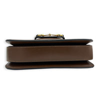 Horsebit 1955 Shoulder Bag Brown in Coated Canvas, Gold hardware