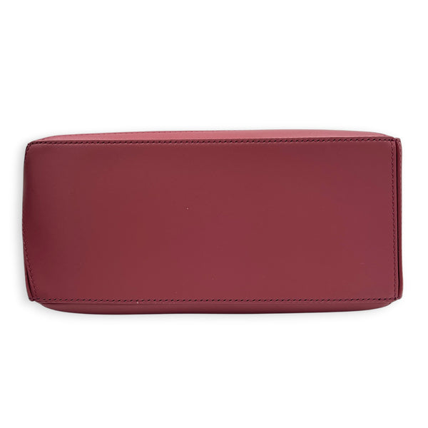 Puzzle Shoulder Bag Small Raspberry in Calfskin, Monochrome hardware