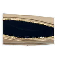 Lou Camera Beige Crossbody Bag in Calfskin, Gold hardware