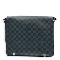 District Shoulder Bag Black in Coated Canvas, Silver hardware