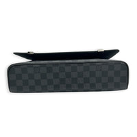 District Shoulder Bag Black in Coated Canvas, Silver hardware
