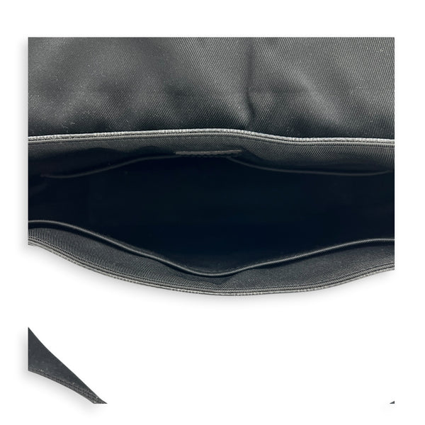 District Shoulder Bag Black in Coated Canvas, Silver hardware