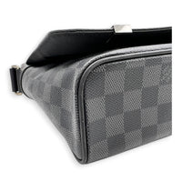 District Shoulder Bag Black in Coated Canvas, Silver hardware