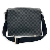 District Shoulder Bag Black in Coated Canvas, Silver hardware