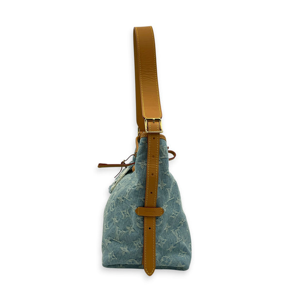 Carryall Tote Bag PM Denim Blue in Denim, Gold hardware