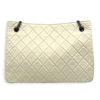 2.55 Tote Bag White in Distressed Leather, Gunmetal hardware