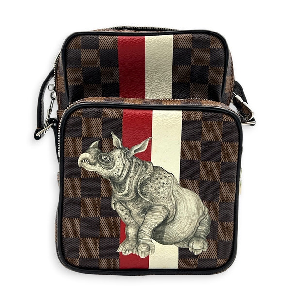 x Chapman Brothers Savane Amazon Rhinoceros Crossbody Bag Brown, Silver hardware