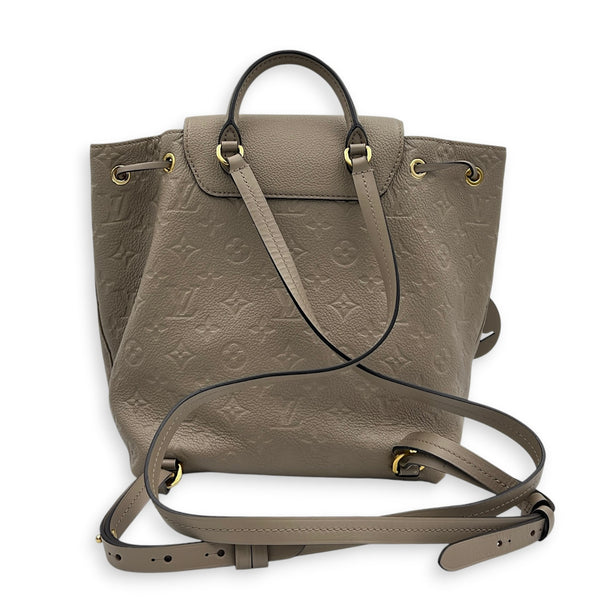 Montsouris Backpack Beige in Monogram Empreinte Leather, Gold hardware