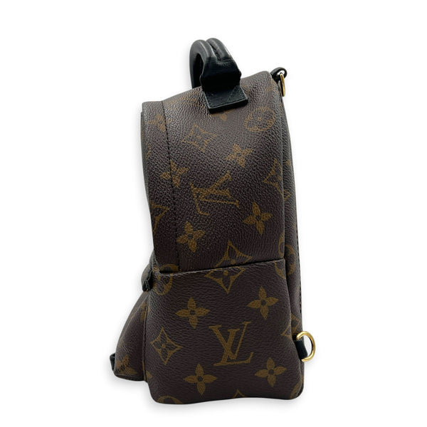 Palm Springs Backpack Mini Monogram in Monogram Coated Canvas, Gold hardware