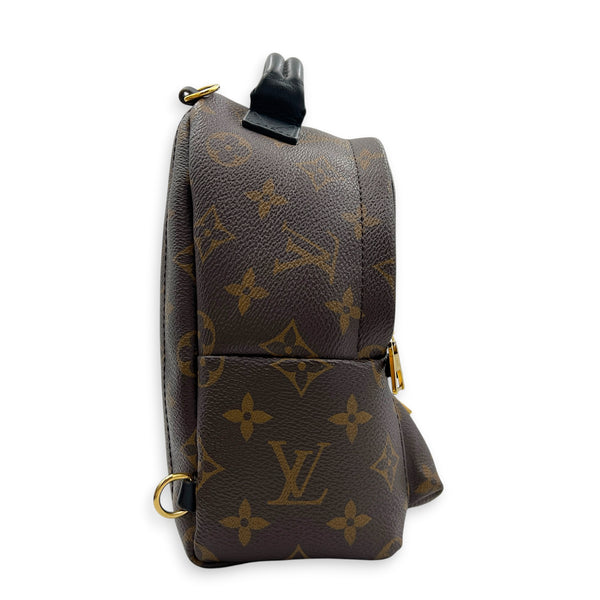 Palm Springs Backpack Mini Monogram in Monogram Coated Canvas, Gold hardware