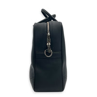 Porte-Document Messenger Noir in Taurillon Leather, Silver hardware