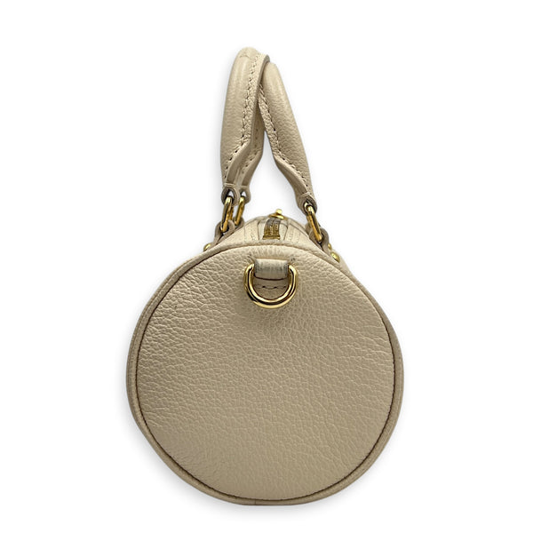 Papillon Shoulder Bag BB White in Monogram Empreinte Leather, Gold hardware