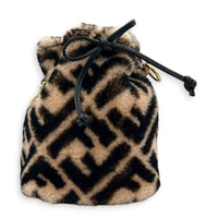 Mon Tresor Bucket Bag Multi-colour in Natural Fur, Gold hardware