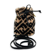Mon Tresor Bucket Bag Multi-colour in Natural Fur, Gold hardware