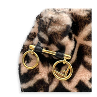 Mon Tresor Bucket Bag Multi-colour in Natural Fur, Gold hardware