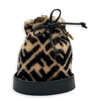 Mon Tresor Bucket Bag Multi-colour in Natural Fur, Gold hardware