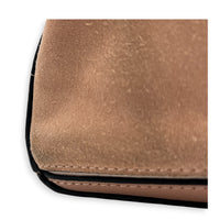 Puzzle Top Handle Bag Small Pink in Suede Leather, Gold hardware