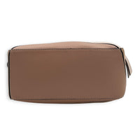 Puzzle Top Handle Bag Small Pink in Suede Leather, Gold hardware