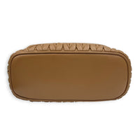 Matelassé Vanity Bag Brown in Lambskin, Gold hardware