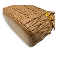 Matelassé Vanity Bag Brown in Lambskin, Gold hardware