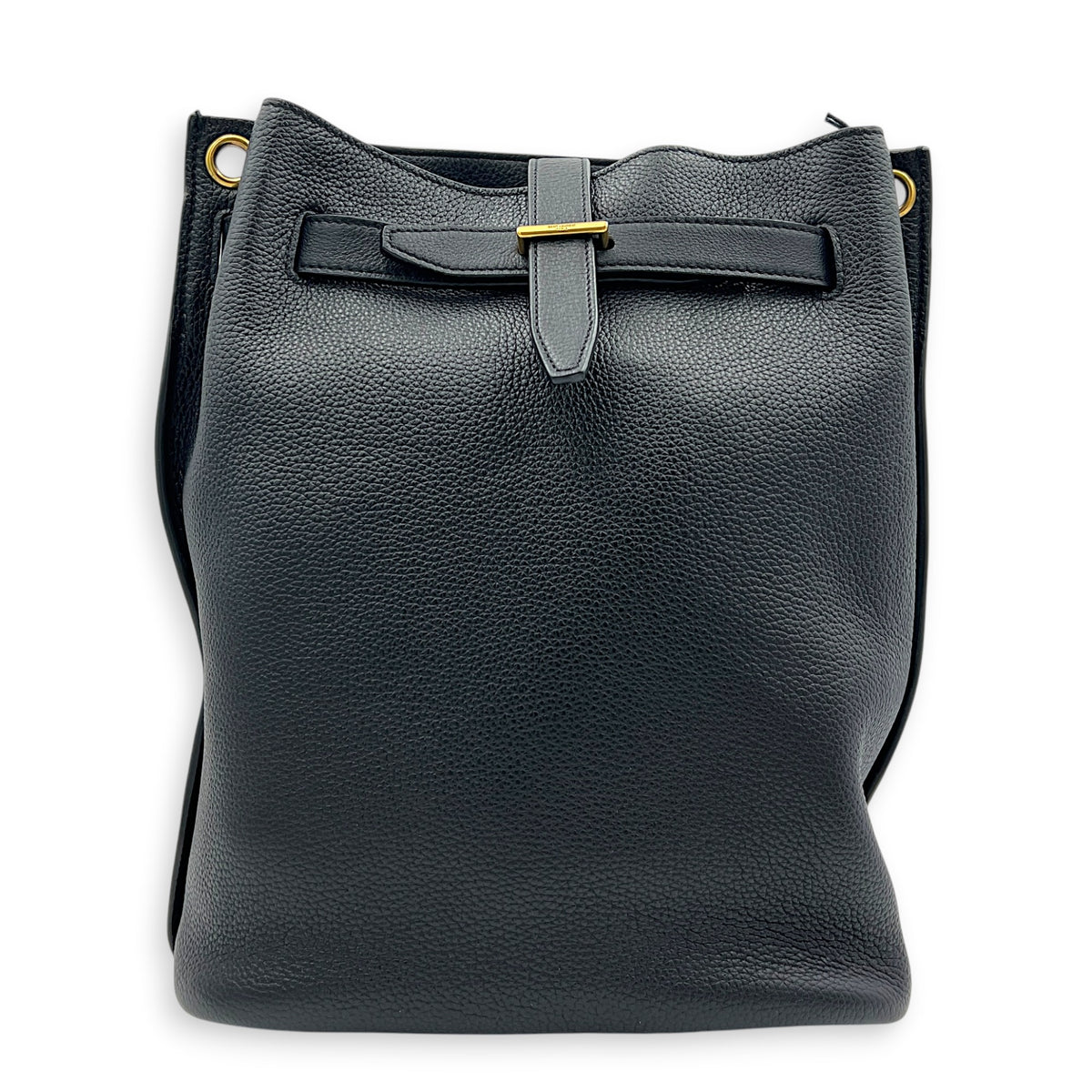Boucle Bucket Bag Black in Calfskin, Gold hardware