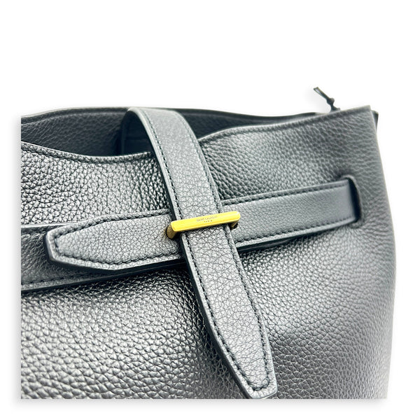 Boucle Bucket Bag Black in Calfskin, Gold hardware