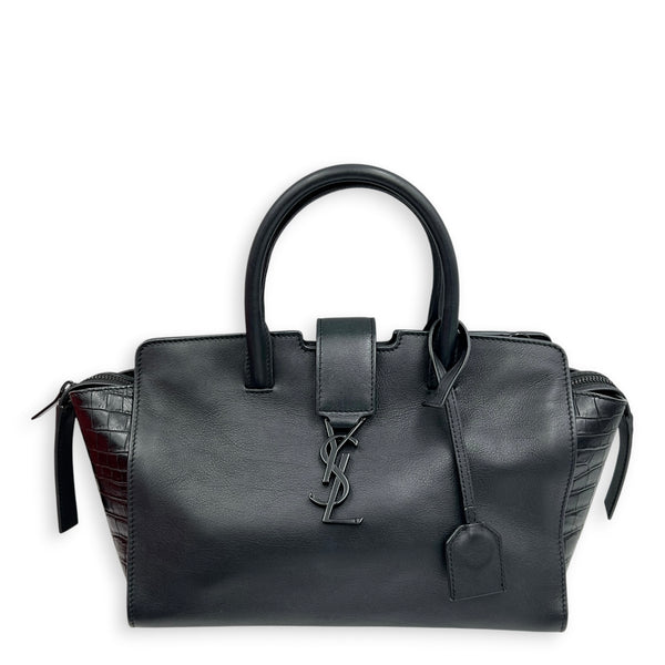 Downtown Top Handle Bag Black in Calfskin, Monochrome hardware