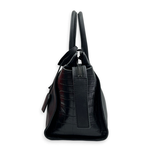 Downtown Top Handle Bag Black in Calfskin, Monochrome hardware