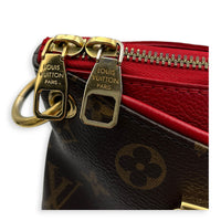 Pallas Brown Top Handle Bag in Monogram Coated Canvas, Gold hardware