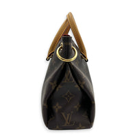 Pallas Brown Top Handle Bag in Monogram Coated Canvas, Gold hardware