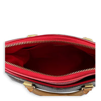 Pallas Brown Top Handle Bag in Monogram Coated Canvas, Gold hardware