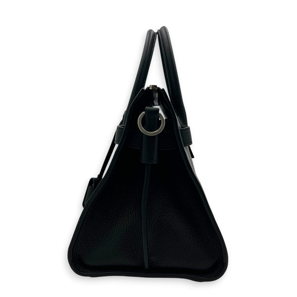 Sac de Jour Top Handle Bag Nano  Noir in Calfskin, Silver hardware