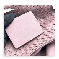 Campana Shoulder Bag Purple in Intrecciato Leather, Ruthenium hardware